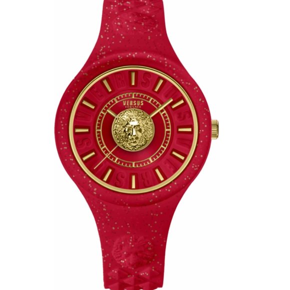 Versace Versus 39mm Red Golden Watch